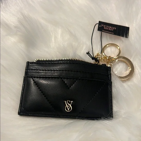 Victoria's Secret Black Card Holder with Gold Keychain - Picture 4 of 10